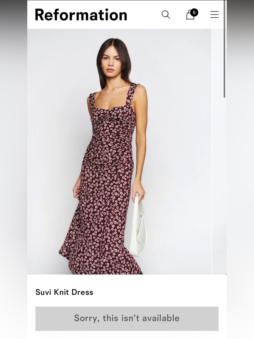 Reformation Suvi Knit Dress Geena - Size S